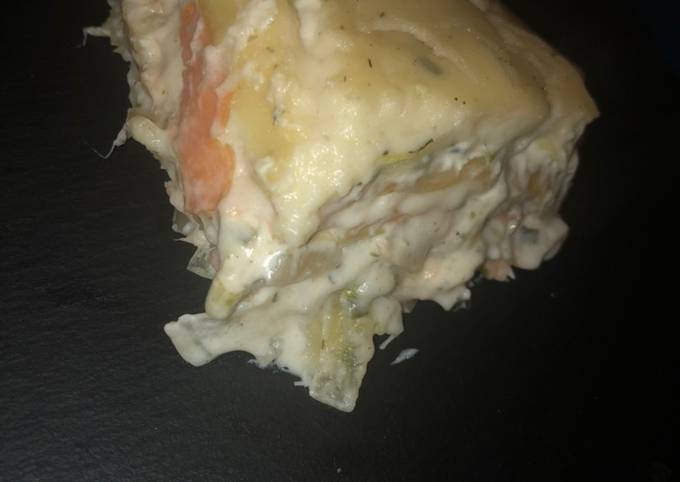 Lasagne saumon poireaux