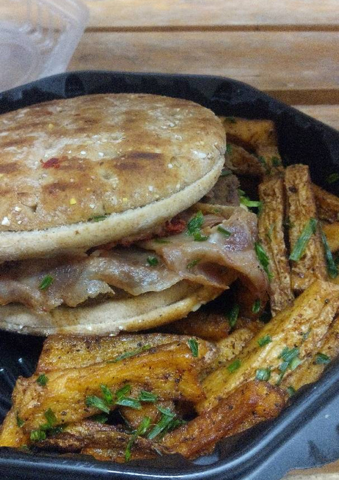 Una foto de Hamburguesa choriqueso