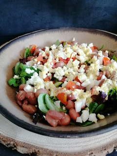 Una foto de Ensalada de alubias pintas