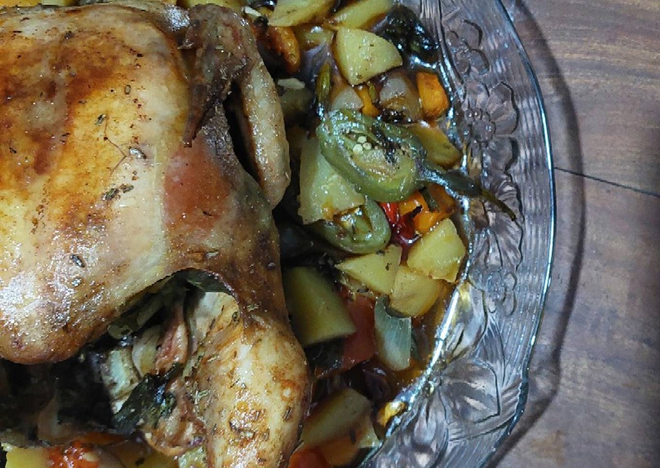 Roasted Chicken with Rosemary Lemon Garlic Butter