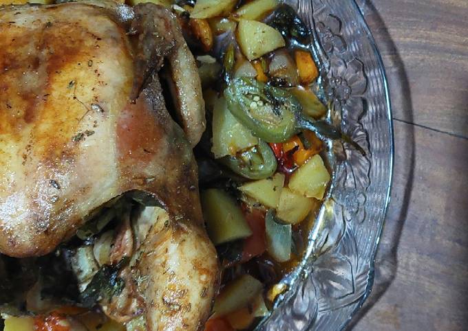 Resep Roasted Chicken with Rosemary Lemon Garlic Butter