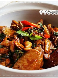 下酒菜-塔香燒雞(三杯雞) 的食譜成品照片