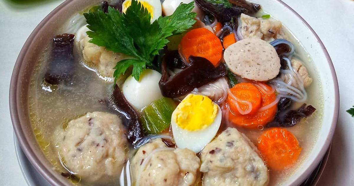 Resep Sup Kimlo Bakso Jamur Oleh Bunda Rayyan Cookpad