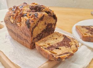 Hình của món Bánh chuối chocolate nguyên cám (whole wheat banana bread).