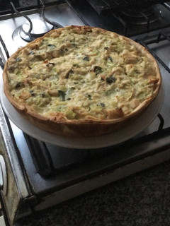 Una foto de Tarta de puerro y zapallitos