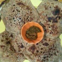 A picture of Achar masala stuff paratha.