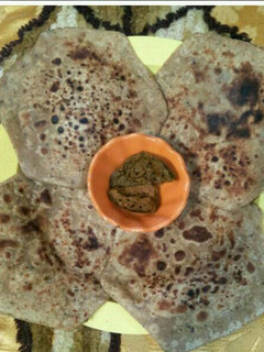 A picture of Achar masala stuff paratha.