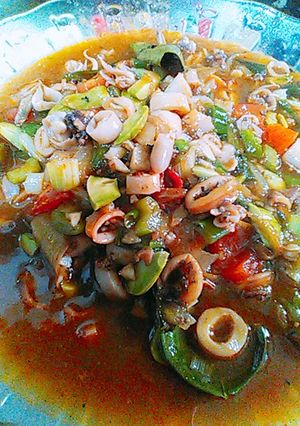 Foto resep Cumi asin asam manis
