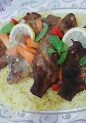 صورة لوصفة سمك بلطي مقلي مع رز