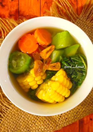 Foto resep 1003. Bening Bayam, Oyong,Labu Siam, Wortel dan Jagung