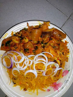 A picture of African salad/Abacha.