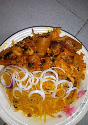 A picture of African salad/Abacha.