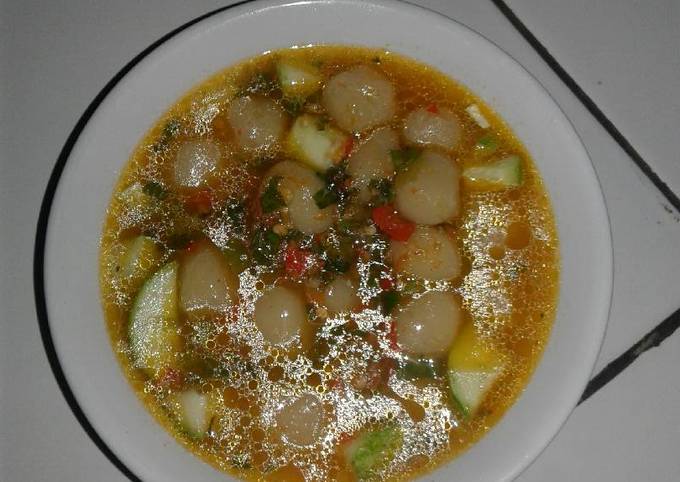 Bagaimana Membuat Cilok kuah aka baso aci 🍡🍡, Bikin Ngiler