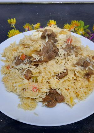 A picture of Mutton yakhni pulao.