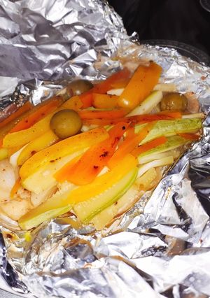 Una foto de Papillote de lenguado