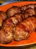 Involtini di Tritato con Scamorza e Porcini avvolti con Pancetta
