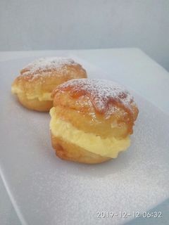 Foto resep Donat karamel with vanilla custard