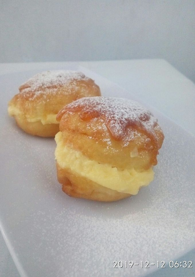 Foto resep Donat karamel with vanilla custard