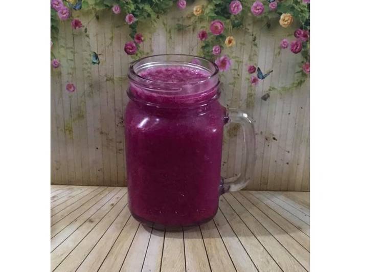 Cara Gampang Membuat Diet Juice Dragon Fruit Lychee Blackberry Kiwi Papaya, Enak Banget