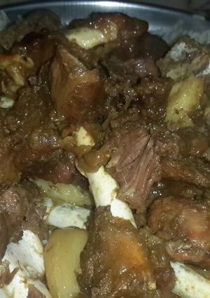 صورة لوصفة لحم حنيد بقدر الضغط على طريقتي 😋
