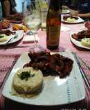Salteado de carnes en salsa de Abacaxi a la plancheta