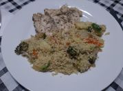 Una foto de zapallito con couscous