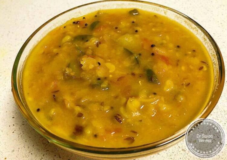 Steps to Make Any-night-of-the-week Mango dal (mamidikaya pappu)