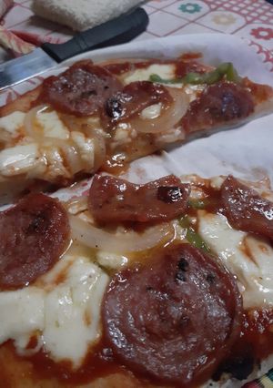 Una foto de Rica pizza, muy fácil