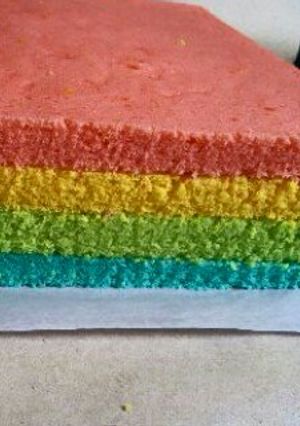 Foto resep Steamed Rainbow Cake (Rainbow Cake Kukus) with Tips and Trik