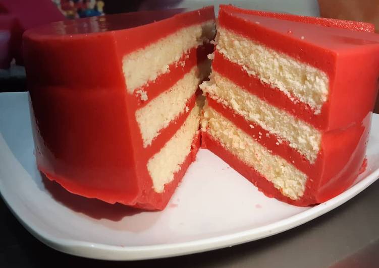 Langkah Langkah Memasak Resipi Pandan Layer Cake versi Red Velvet yang Mudah