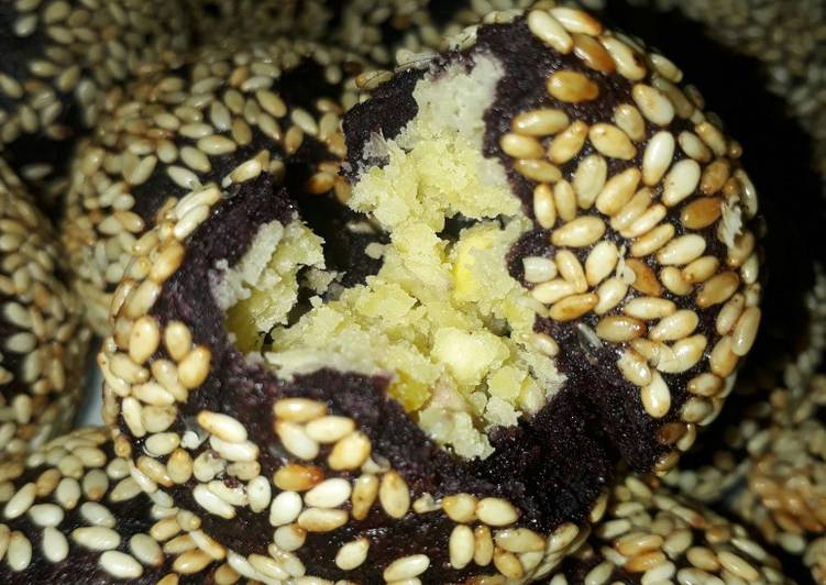 Resep Onde2 ketan hitam ubi ungu Anti Gagal