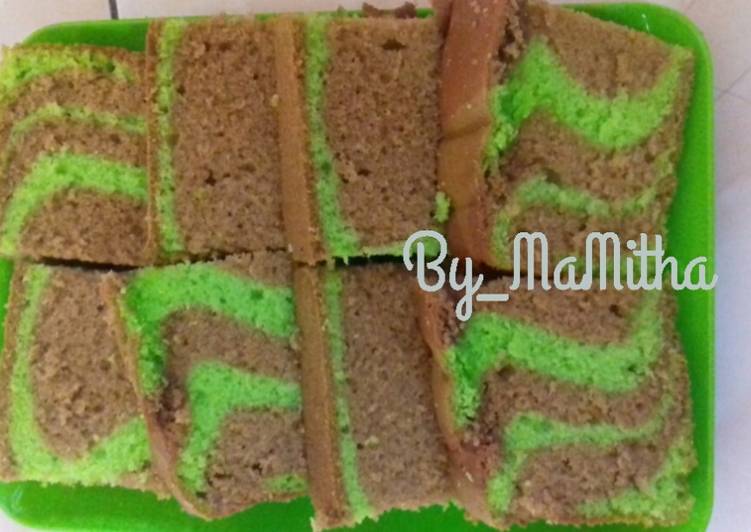 Bolu zebra coklat pandan sederhana 😊