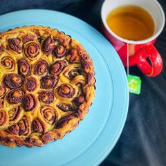 A picture of - Baked Cinnamon Mini Rolls Cake.