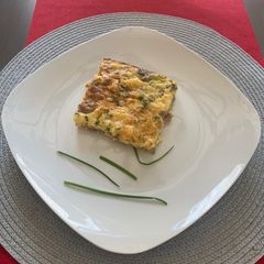 A picture of Sausage and mushroom frittata.