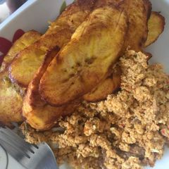 A picture of Fried Plantain & Scrambled Egg.