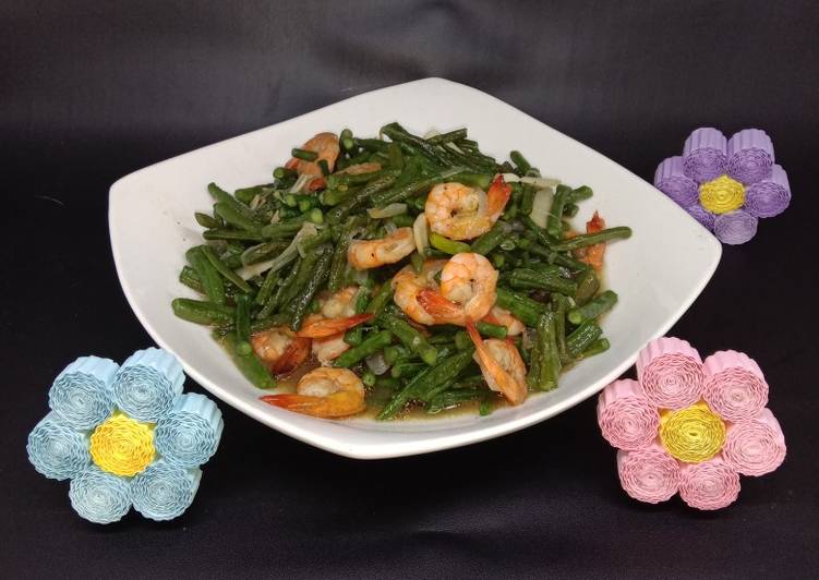 Tumis Kacang Panjang Udang