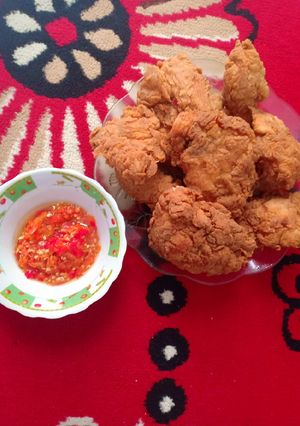 Foto resep Ayam goreng tepung Krispy + sambal bawang