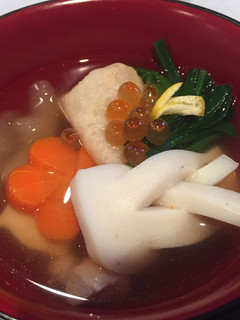 A picture of お雑煮 Ozoni, New Year's special soup.