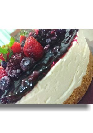 Foto resep Unbaked Triple Berries Cheese Cake
