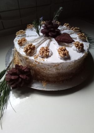 Dió torta tejszínes mascarpone krémmel recept fotója