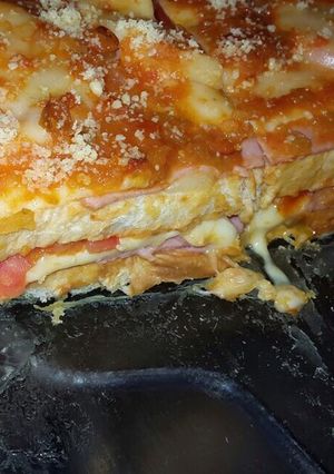 Una foto de Lasagna de jamón y queso