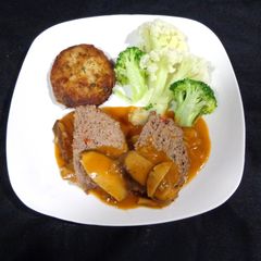 Meatloaf with Shiitake Mushroom Sauce A picture of Meatloaf with Shiitake Mushroom Sauce.