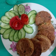 A picture of Shami alu beef kabab.