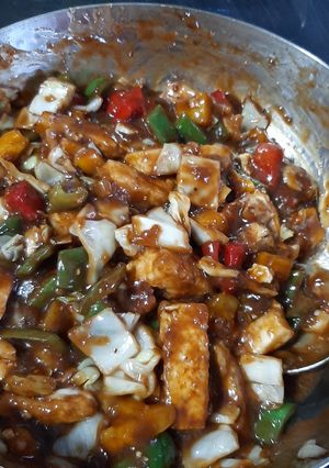 A picture of Veg. Tofu chilly (Jain).