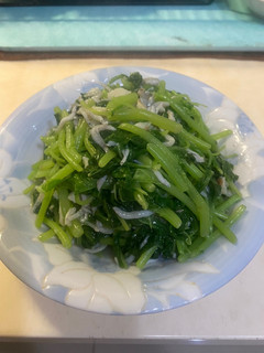 莧菜炒吻仔魚 的食譜成品照片
