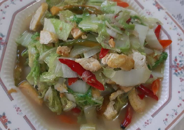Tumis Sawi Tahu Pedas