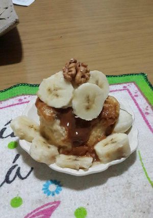 Una foto de Mugcake de banana y nuez! Super saludable!