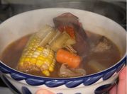 A picture of mushroom corn soup