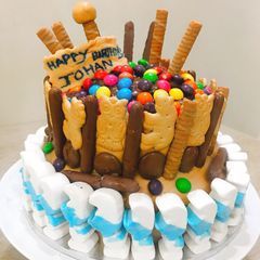 A picture of Nutella kiddies frosted choco and vanilla cake.