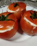 Tomates rellenos de ajo blanco y atún. #singluten
